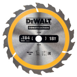 DT1938 DEWALT Tarcze do pilarek ręcznych 184x16mm 18T (AC)