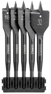 DT70832 DEWALT 5 szt. Wiertła płaskie do drewna  TOUGHCASE
