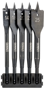 DT70833 DEWALT 5 szt. Wiertła płaskie do drewna  TOUGHCASE
