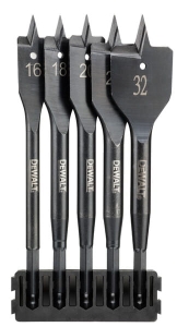 DT70834 DEWALT 5 szt. Wiertła płaskie do drewna  TOUGHCASE
