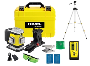 Nivel System CL3B LASER KRZYŻOWY NIEBIESKI 3x360  Zestaw ze statywem SJJ-M1 EX i odbiornikiem RD800