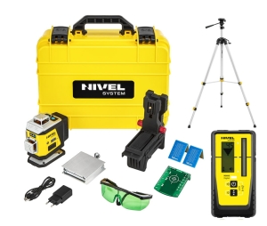 Nivel System CL4B LASER KRZYŻOWY NIEBIESKI 4x360 Zestaw ze statywem SJJ-M1 EX i odbiornikiem RD800