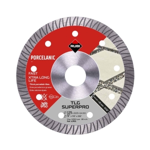 RUBI TLG 125 EXT SUPERPRO, grubość 1,4mm, Tarcza Diamentowa do gresu porcelanowego o grubości 20mm