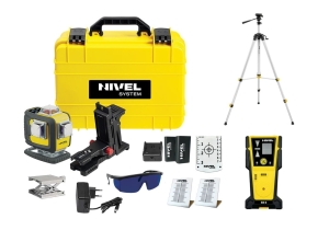 Nivel System CL4D-P LASER KRZYŻOWY FIOLETOWY 4x360 Zestaw ze statywem SJJ-M1 EX i odbiornikiem CLS-5