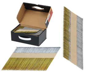 Gwoździe do Gwoździarki 2.8x63mm 3300szt Czarne Pierścieniowe 34°