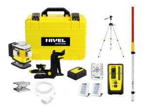 Nivel System CL5R LASER KRZYŻOWY CZERWONY 5x360 Zestaw ze statywem SJJ-M1 EX, odbiornikiem RD800 i łatą LS-24