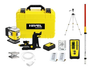 Nivel System CL5B LASER KRZYŻOWY NIEBIESKI 5x360 Zestaw ze statywem SJJ-M1 EX, odbiornikiem RD800 i łatą LS-24