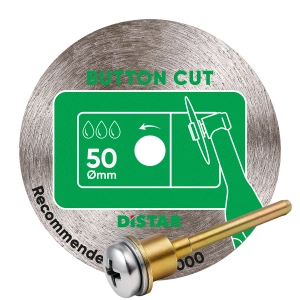 DISTAR ButtonCut 50mm Tarcza diamentowa do wycinania w gresie + Trzpień