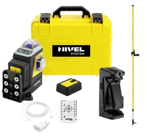 Nivel System CLx3G MOTOR LASER KRZYŻOWY ZIELONY 3x360 zestaw Z Tyczką LP-36