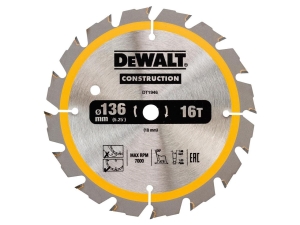 DT1946 DEWALT Tarcze do pilarek ręcznych 136x10mm 16T (DC)