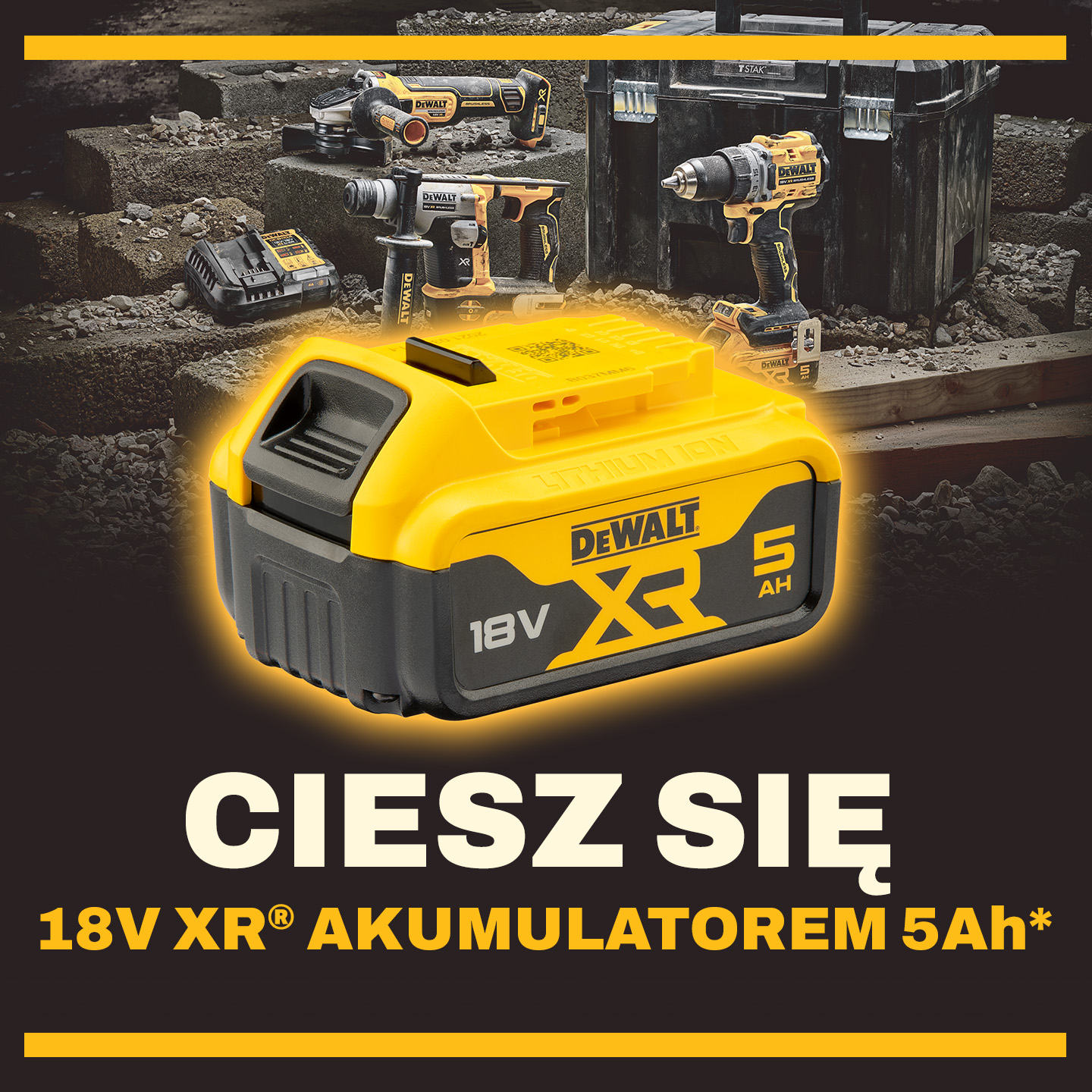 ODBIERZ DARMOWY 18V XR® AKUMULATOR 5AH (DCB184-XJ)